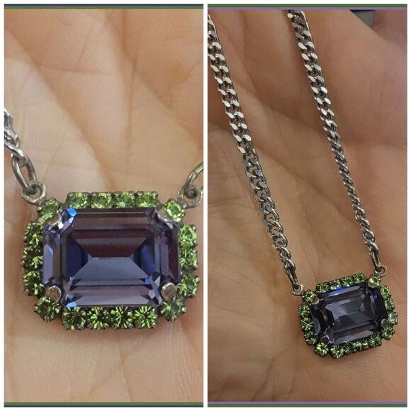 #Sabika Summer 2023 Rect Grace Necklace Purple Emerald Cut #NWOT - Picture 2 of 8